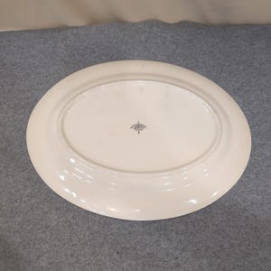 The Harker Pottery Co Vintage Floral Oval Serving Platter Gold Trim Made in USA image 7