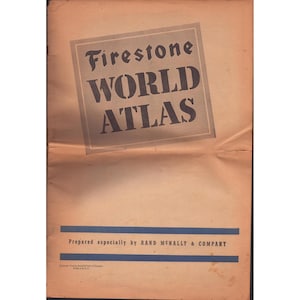 Vintage 1942 Firestone World Atlas Rand McNally WWII Era Map Booklet 1940 Census image 1