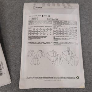 Butterick B5819 Misses Wrap and Cape Pattern Size ZZ L-XL-XXL Cut Complete image 2