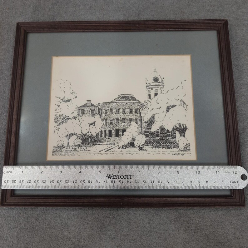 Old Courthouse Monroeville Alabama Lithograph R Morgan 1984 Framed Mockingbird image 8
