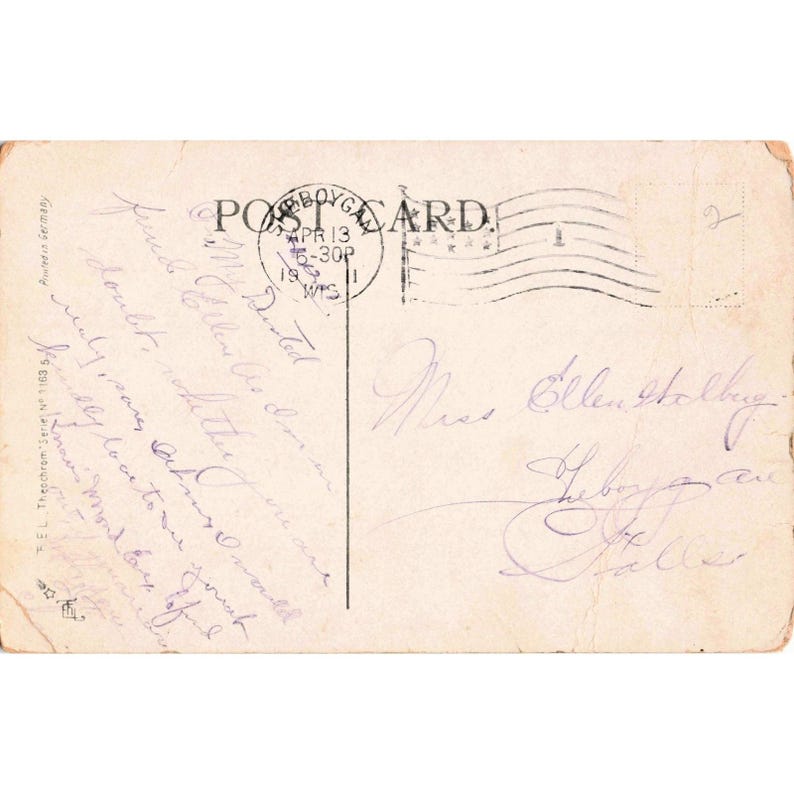 Vintage Postkarte von 1909 mit dem Motiv „Ein nervöser Chef – Bürohumor“ (Eismann, geteilte Rückseite) Bild 2