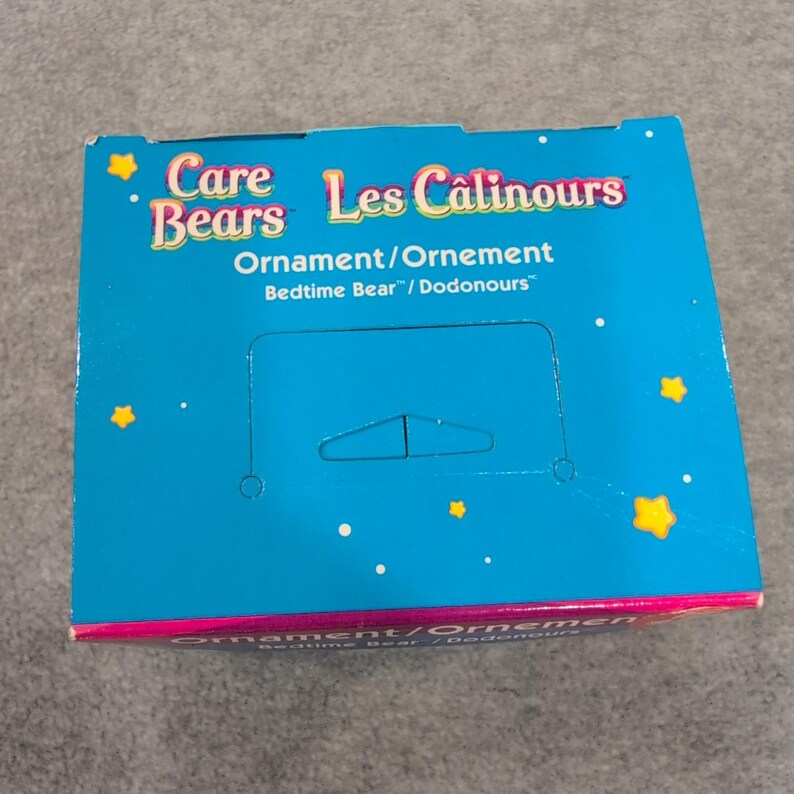 2005 Care Bears Bedtime Bear Ornament Les Calinours Blue Moon Star NOS image 4