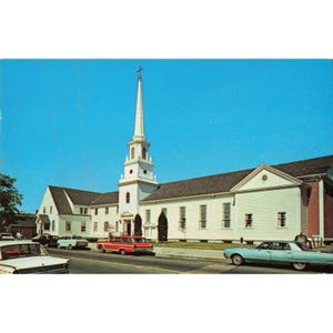 Vintage-Postkarte von 1968, The Federated Church, Hyannis, Massachusetts, MA 1690, Chrom-Poststempel Bild 1