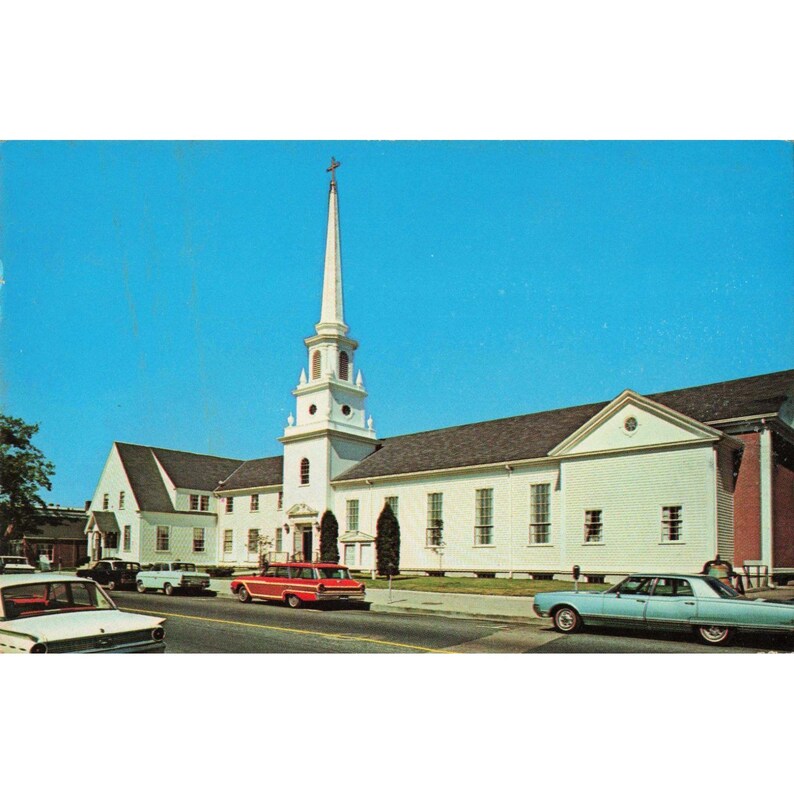 Vintage-Postkarte von 1968, The Federated Church, Hyannis, Massachusetts, MA 1690, Chrom-Poststempel Bild 1