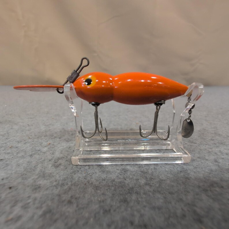 Whopper Stopper Hellbender Esca da pesca vintage arancione 1130 con scatola immagine 5