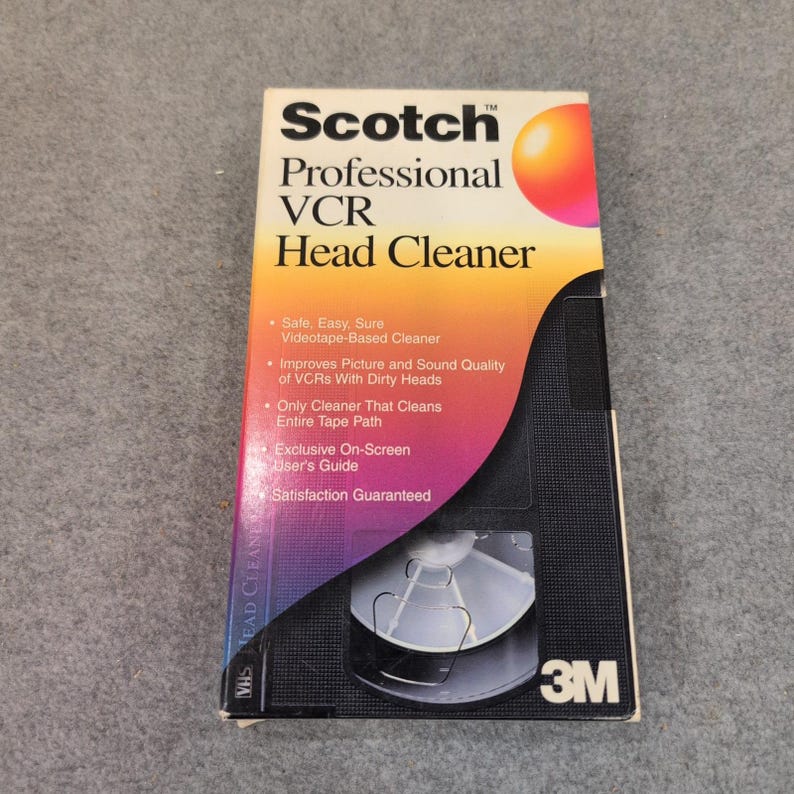 Scotch Professional VCR Head Cleaner VHS Maintenance Tape AV-105 3M Vintage Tech image 1