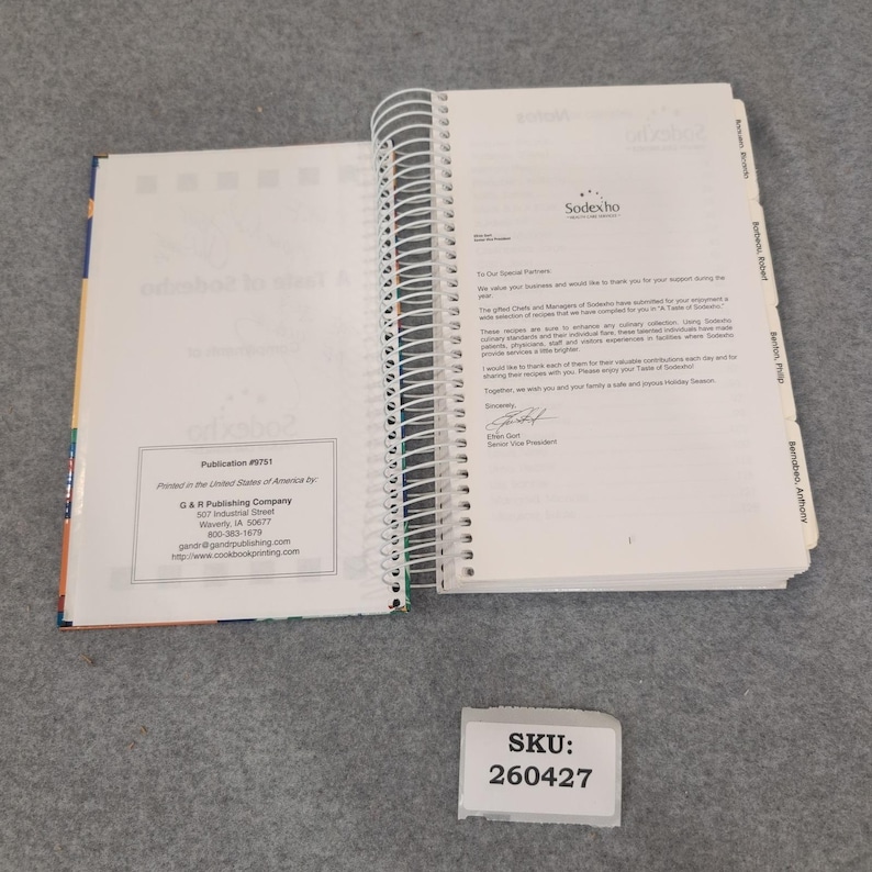 A Taste of Sodexho Health Care Services Spiral Cookbook Signed by Chefs image 3