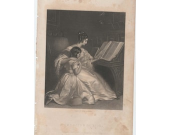 Antieke staalgravure "Het Licht van het Leven" van John W. Wright, TB Welch Grahams Print