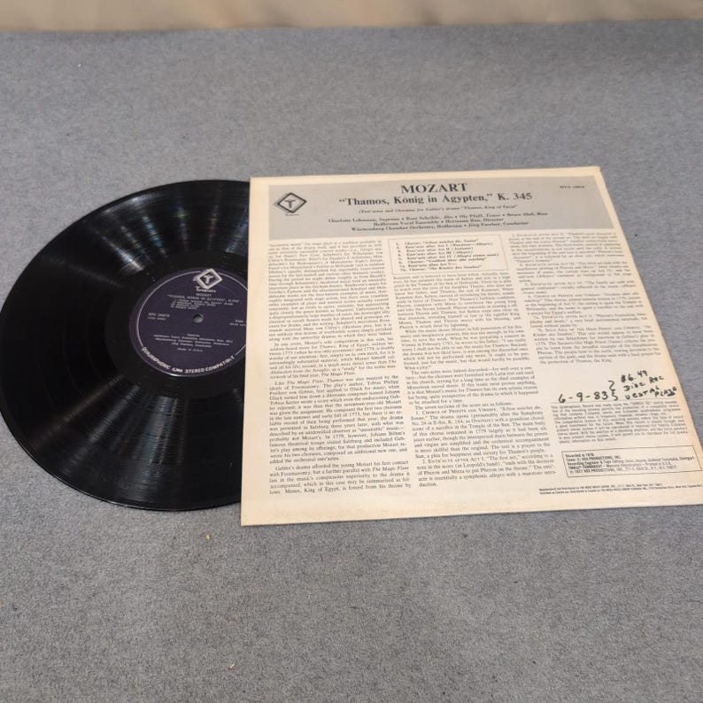 Mozart Thamos Konig in Agypten K 345 Turnabout QTV 34679 Quadraphonic Vinyl LP image 2