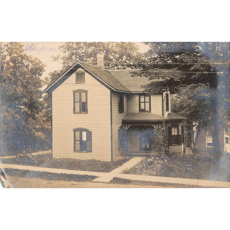 Vintage Oakland Parsonage Real Photo Postcard RPPC Sepia Architecture VG image 1