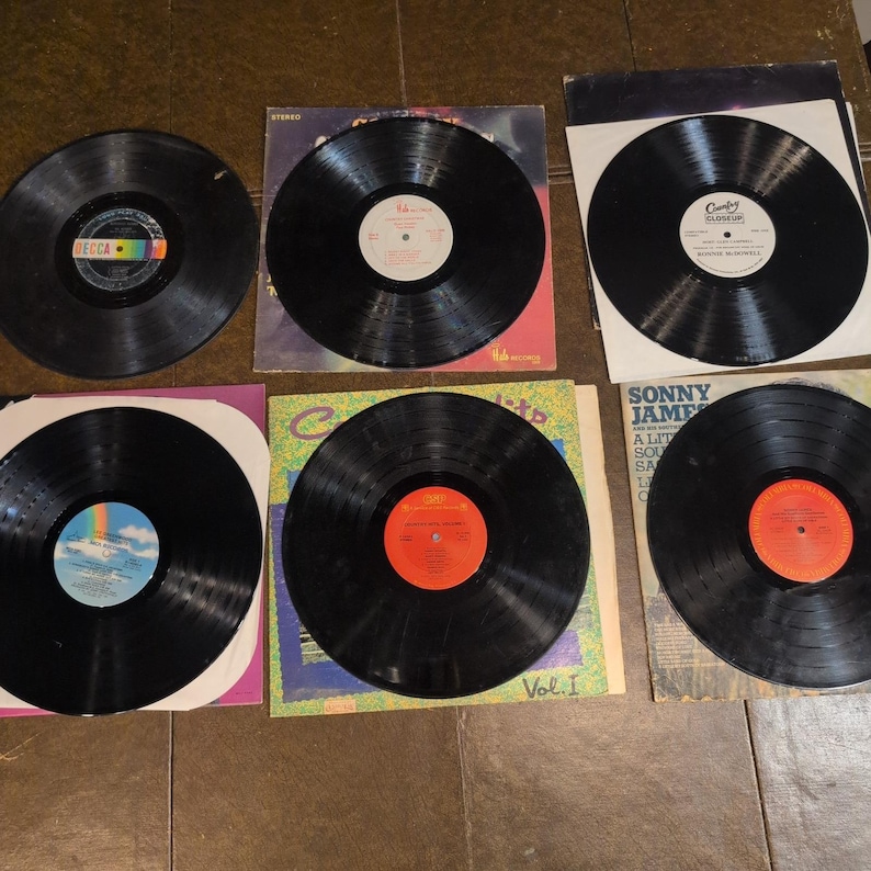 Vintage Country Music Vinyl Record Lot Lee Greenwood Sonny James Christmas 6pc image 2