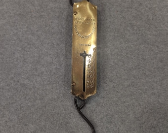 c. 1860s Morton & Bremner NY Antique Brass Spring Scale 24lb Primitive Balance