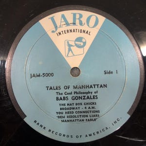 Babs Gonzales Tales of Manhattan Vinyl LP Jaro International JAM-5000 1959 Jazz image 4