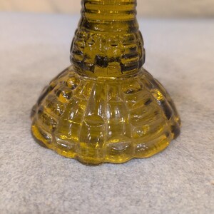 Vintage Olive Green Glass Compote Basketweave Scalloped Pedestal Candy Dish image 4