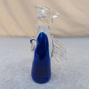 Vintage Murano Cobalt Blue Glass Angel Candle Holder MCM Style image 2