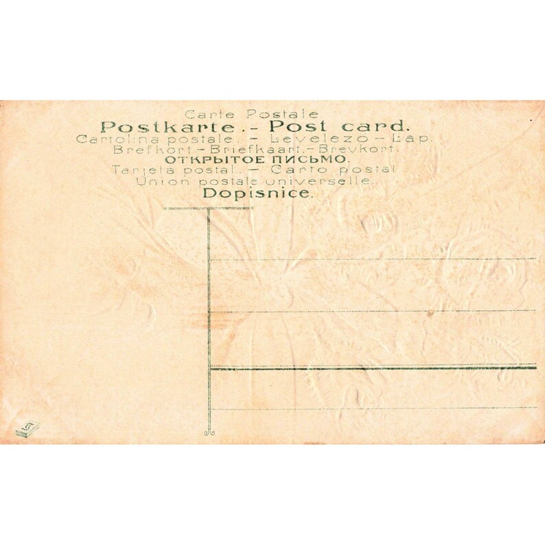 Vintage Embossed Birthday Greetings Postcard Pink Roses Ribbon Floral 965 VG image 2