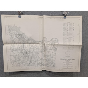 VTG 1975 General Highway Map Morgan County Alabama Cartography Decor 24" x 18" image 1