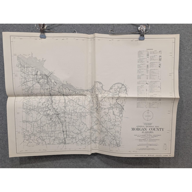 VTG 1975 General Highway Map Morgan County Alabama Cartography Decor 24" x 18" image 1