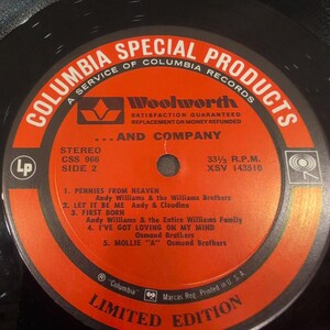Andy Williams & Company Andy... Limited Edition Vinyl LP Columbia CSS 966 Stereo image 6