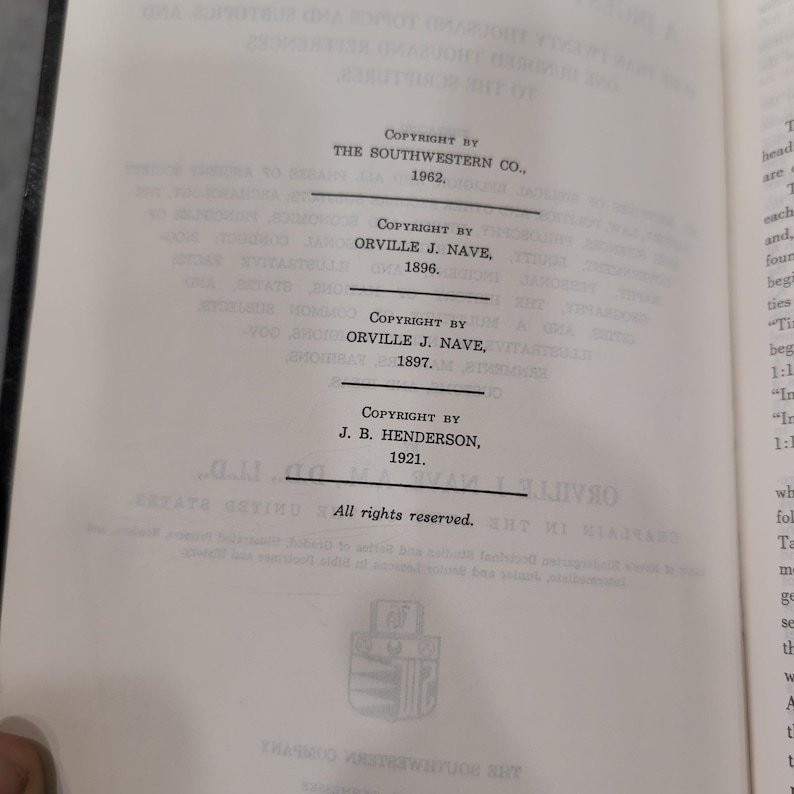 ネイブス・トピック別聖書 聖書要約 1962年 サウスウェスタン社 サム索引 画像 5