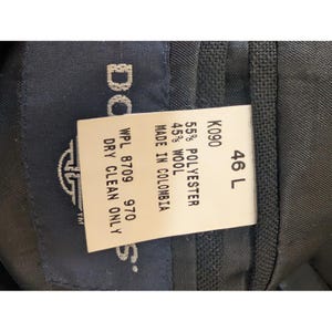 VTG Dockers Men's Black Blazer Jacket Size 46 L Long Business Casual Wool Blend image 8