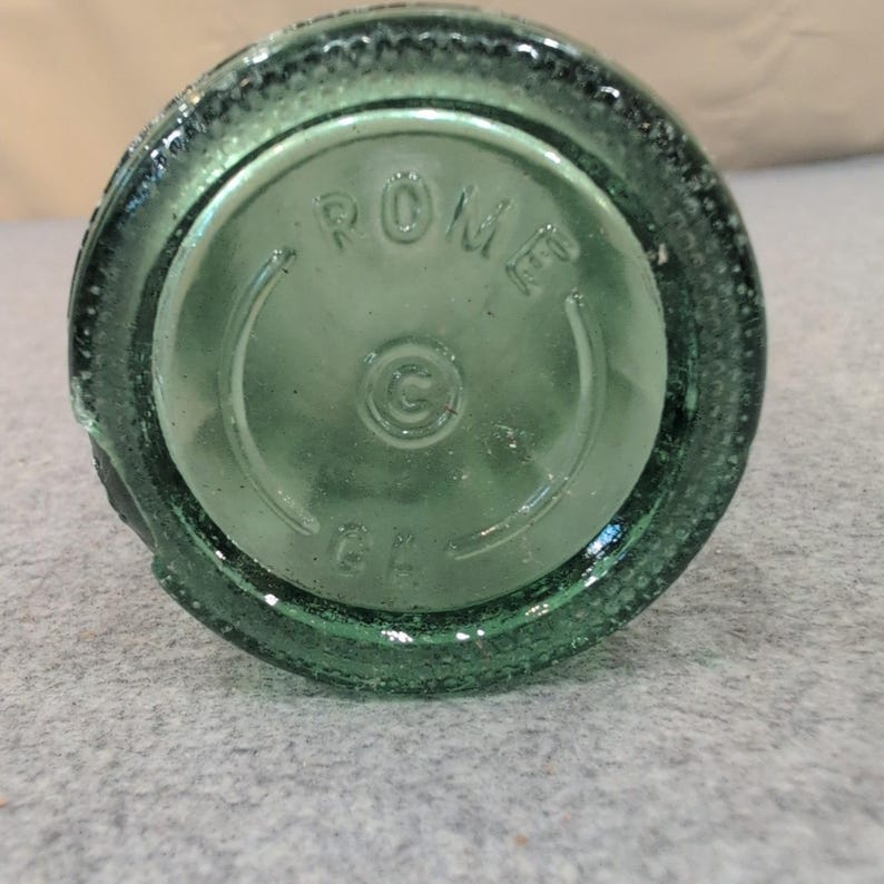 VTG Coca-Cola Glass Bottle Rome GA Georgia Green Embossed Hobbleskirt Contour image 3