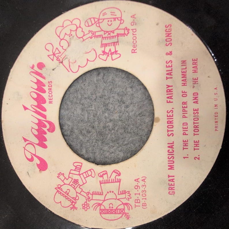 Playhour Records Great Musical Stories Pied Piper Peter Pan 45 RPM TB-1-9 image 2