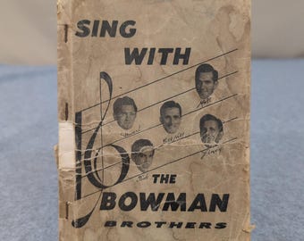 Vtg 1951 Sing With The Bowman Brothers Gospel Songbook Sheet Music Shaped Notes