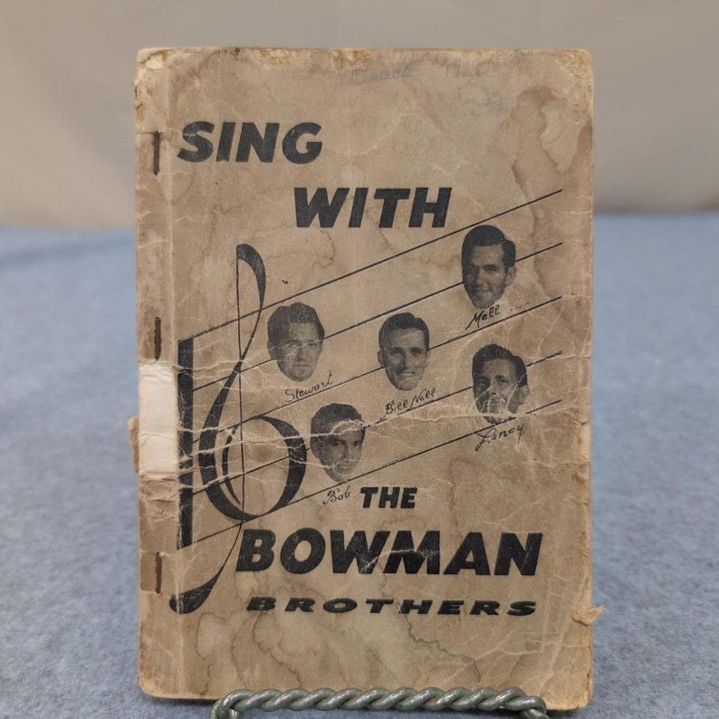 Vtg 1951 Sing With The Bowman Brothers Gospel Songbook Sheet Music Shaped Notes image 1