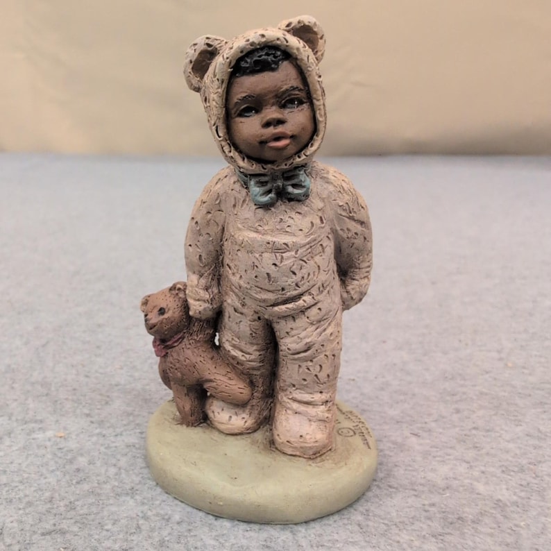 Martha Holcombe All God's Children Bo Figurine 1530 Bear Suit COA Box 1988 image 1