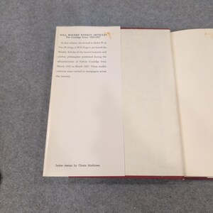 Artículos semanales de Will Rogers, vol. 2: Los años de Coolidge (1925-1927), tapa dura, 1980. imagen 3