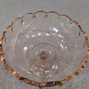 Indiana Glass Garland Teardrop Pink Pedestal Compote Bowl Scalloped Rim Vintage image 6