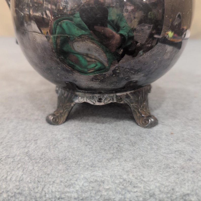 F.B. Rogers Silver Co 3707 Silver Plated Footed Water Pitcher with Ice Guard image 6