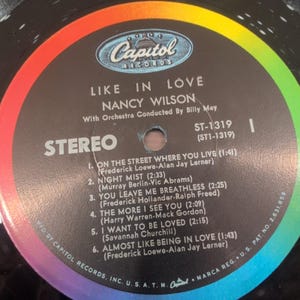 Nancy Wilson Like in Love Vinyl LP Capitol ST-1319 Billy May Orchestra 1960 image 4