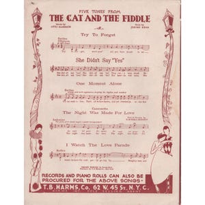 1931 Katten och fiolen Hon sa inte ja Jerome Kern Noter bild 2