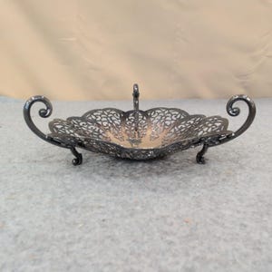 International Silver Company Lovelace 1427 Silverplate Pierced Candy Dish Bowl image 2