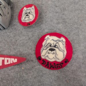 Anniston Bulldogs Mascot Memorabilia Set Keychain Pennant Pin Lapel Pins Lot image 5