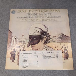 Boulez Stravinsky Pulcinella Suite NY Philharmonic Columbia LP M 35105 Promo image 1
