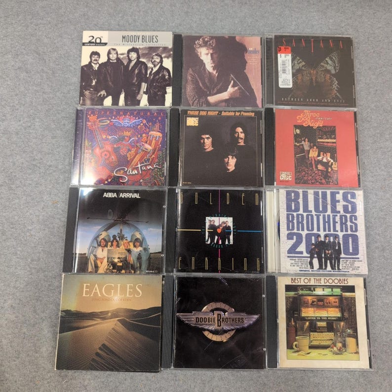 12 CD Lot 70s 80s Rock Santana Eagles ABBA Moody Blues Doobie Bros Don Henley image 1