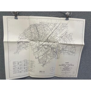 VTG 1982 Etowah County Alabama Highway Map 22" x 18" Gadsden Southside Attalla image 1