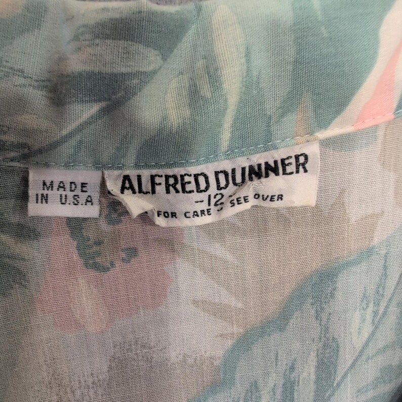 Chemise boutonnée à manches courtes et imprimé floral Alfred Dunner femme taille 12 vintage image 2