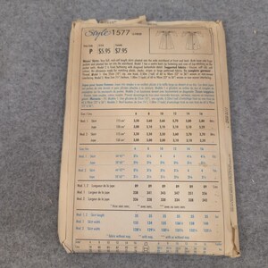 Patrón de costura para falda plisada de mujer, estilo 1577, talla 10, con bolsillos a media pantorrilla, estilo vintage. imagen 2