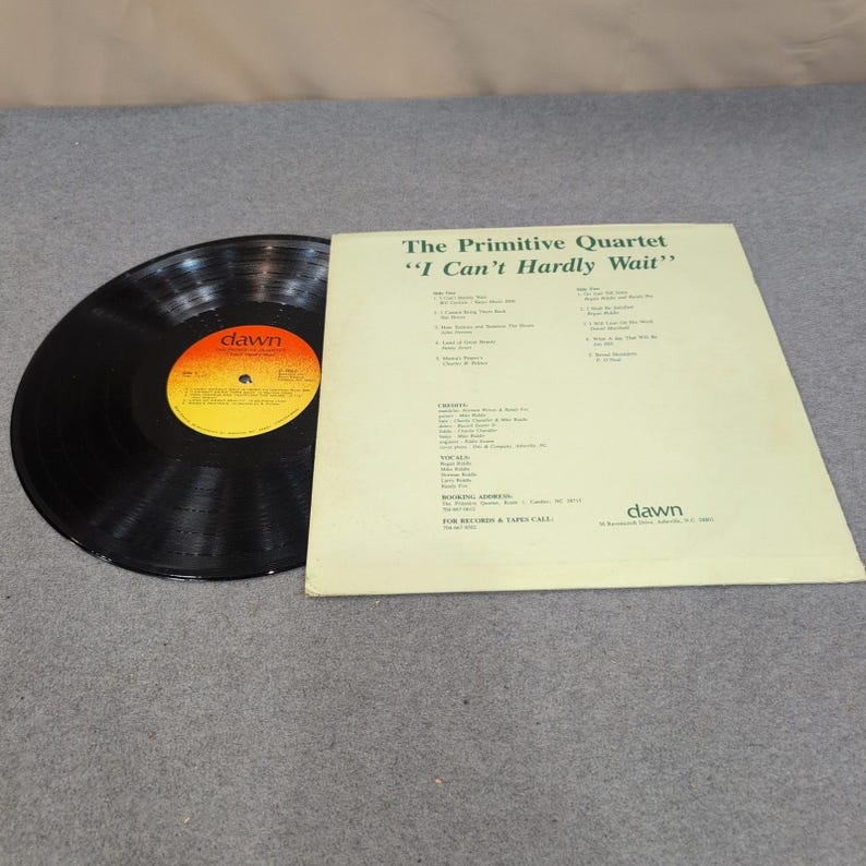 The Primitive Quartet I Can't Hardly Wait Vinyl LP Southern Gospel Dawn Records image 2