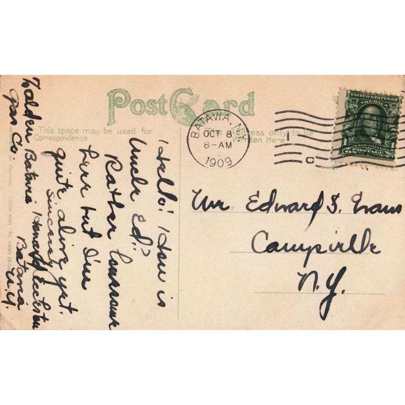 Vintage 1909 NY State School for the Blind Postcard Batavia New York Litho image 2
