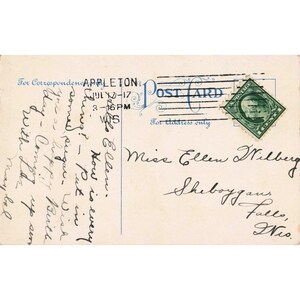 Vtg 1917 Birthday Greetings Postcard Appleton WI Two Girls Divided Back #025 image 2