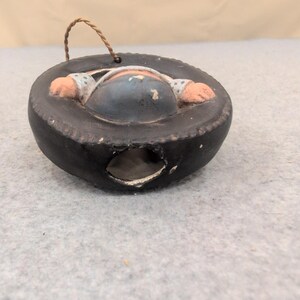 Vintage Ceramic Boy in Tire Swing Hanging Figurine Ornament Hand Painted Kitsch image 3