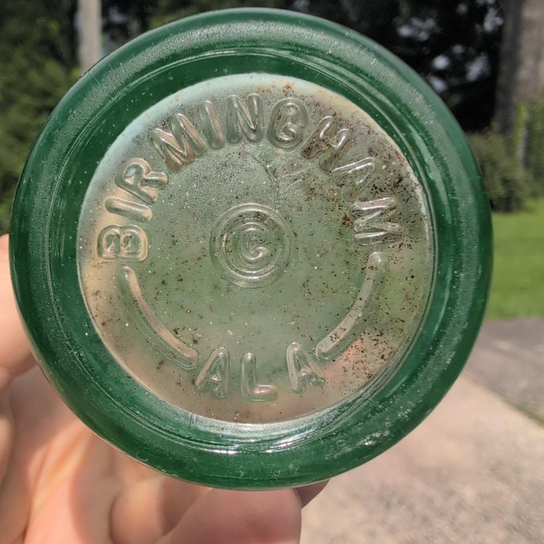 Vintage Coca-Cola Birmingham Alabama Hobbleskirt 6.5 oz Green Glass Coke Bottle image 2