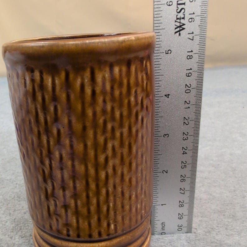 Vintage Orchids of Hawaii Tiki Mug R91 Hawaiian MCM Brown Glaze image 3