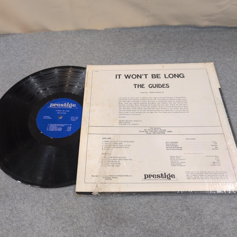 The Guides It Won't Be Long Vinyl LP Prestige Productions Records Gospel Alabama image 2