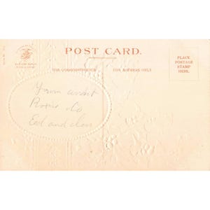 Vintage Embossed Christmas Postcard Winter Landscape Holly Berries Germany 902 image 2